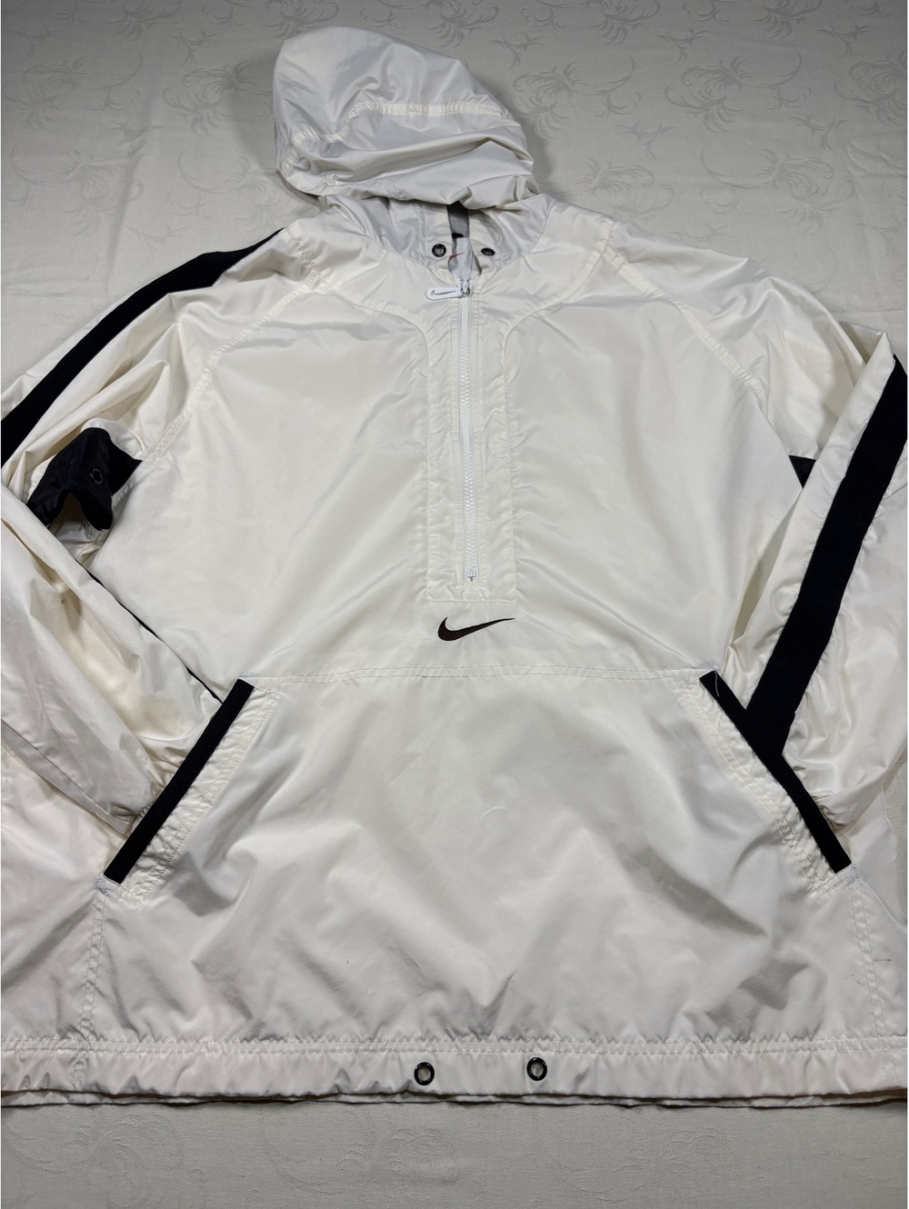 Vintage Nike 90’s Rainproof Windbreaker 1/2 Zip White Black Pullover